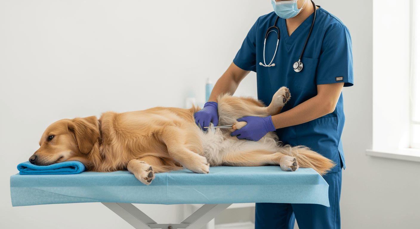 Exemple de soin vétérinaire — golden retriever