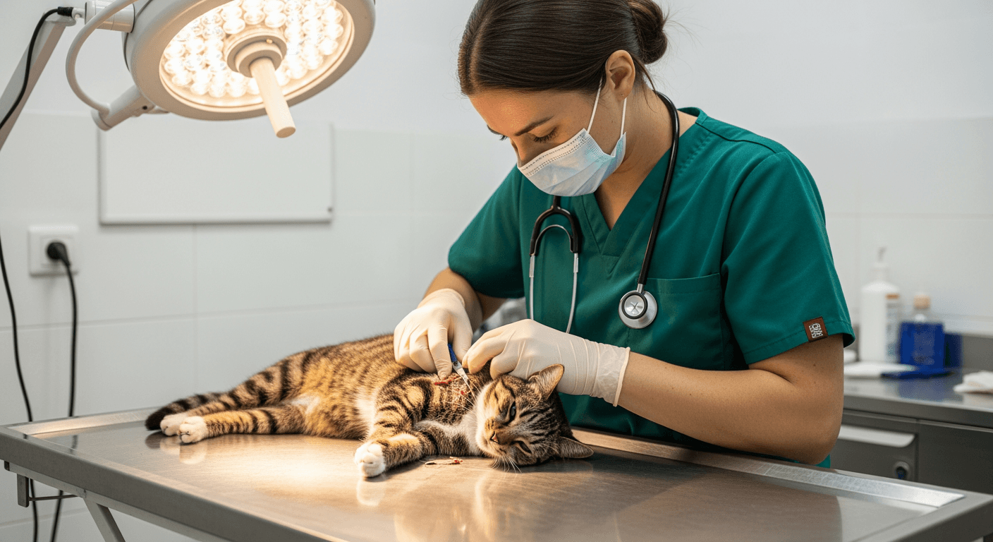 Exemple de soin vétérinaire — chat